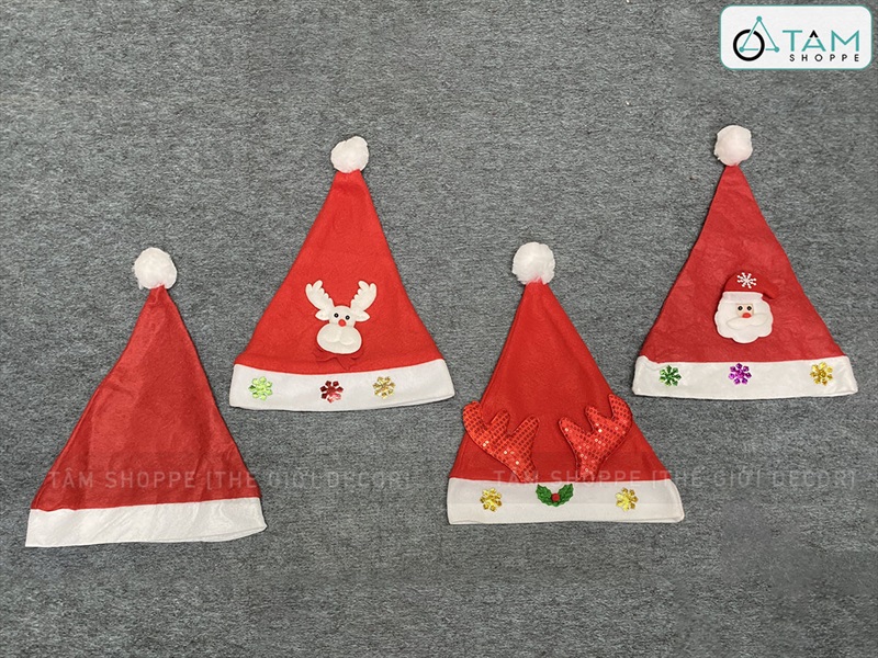 Nón Noel vải trẻ em [Nhiều kiểu - ĐK 23cm] NON-X-04